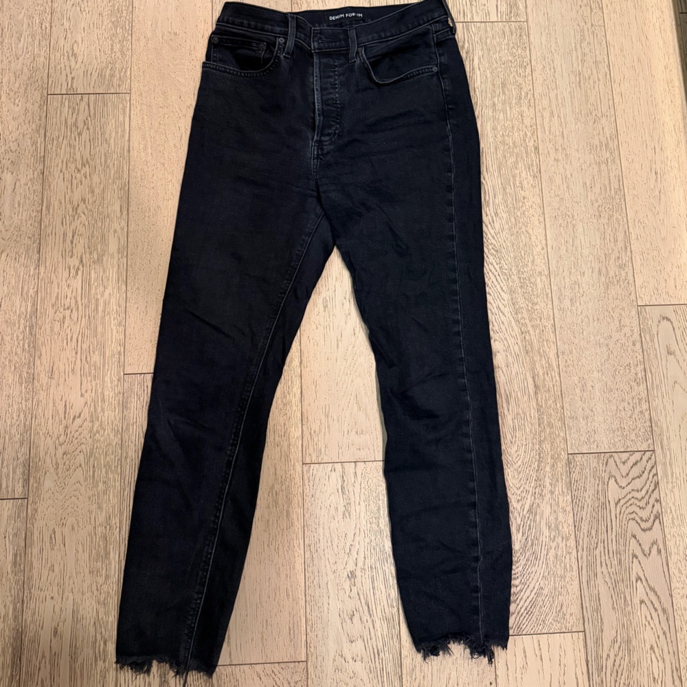denim forum yoko high rise slim black jeans